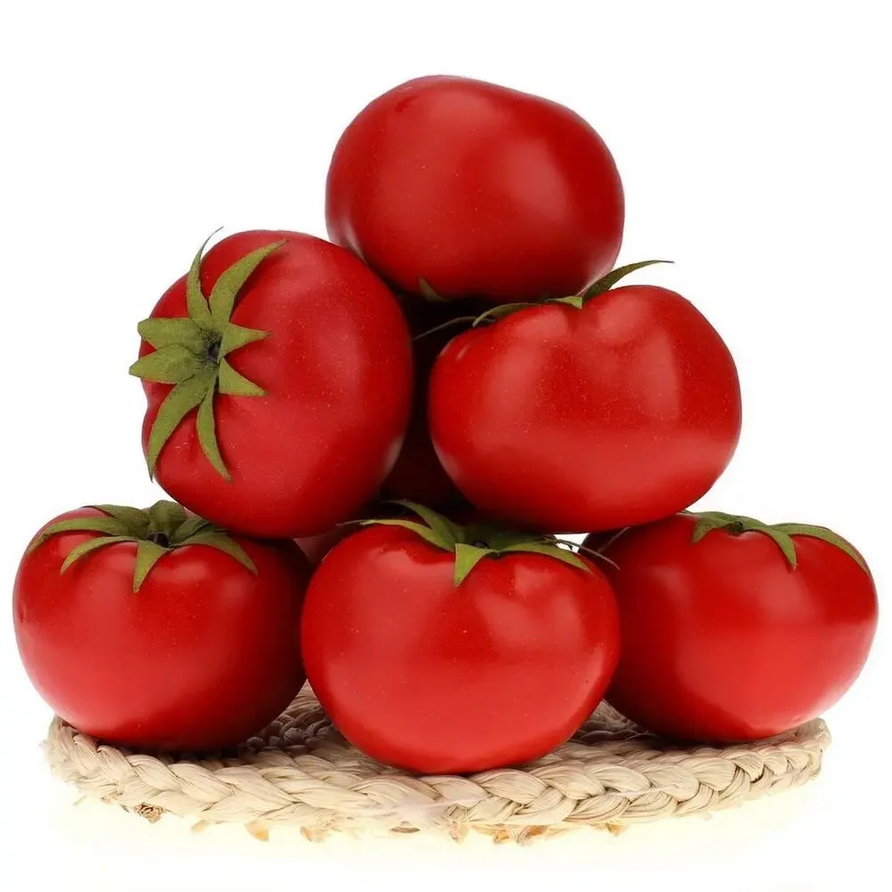Artificial Tomatoes 6 Pack Realistic Lifelike Fake Red Green Decor Display